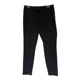 Susan Graver Weekend Black Pull On Tapered Stretch Pants Womens Medium M Pocket
